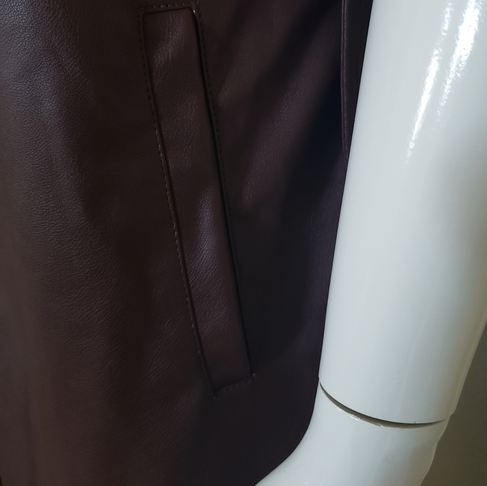 MARC NEW YORK FAUX LEATHER Trench Coat (color is Decadent Chocolate) - Picture 6 of 14